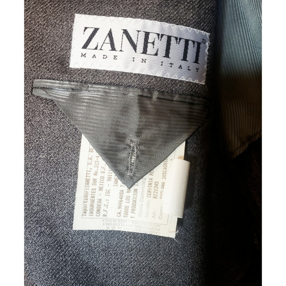 Zanetti Sport Coat Womens Cashmere Wool Career Gray Vintage Made in Italy - Picture 16 of 16